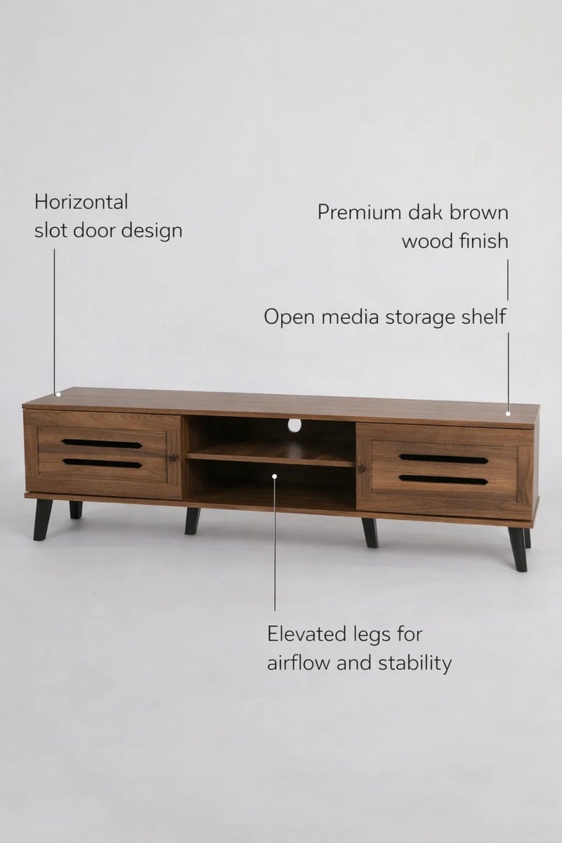 ماريا هومز منصة التلفزيون TV0001-180 – مركز ترفيه بني داكن، 180x40x44 سم - Image 4